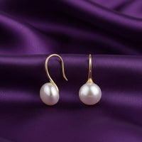 Rachiva 925 Sterling Silver 18K Gold Plated Pearl Hook Earrings
