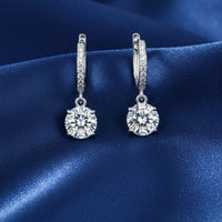 Rachiva 925 Sterling Silver Pave Hoop with Solitaire Drop Earrings