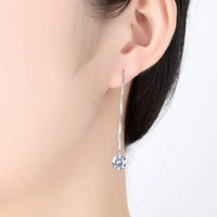 Rachiva 925 Sterling Silver Round Zircon Threader Earrings