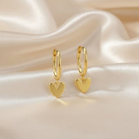 Rachiva 925 Sterling Silver 18K Gold Plated Heart Drop Hoop Earrings