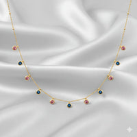 18K Gold Plated Dual Tone Bezel Chain Necklace - RACHIVA