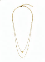 18K Gold Plated Layered Heart Pendant Necklace - RACHIVA
