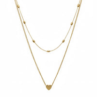 18K Gold Plated Double Layer Heart Necklace - RACHIVA