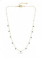 18K Gold Plated Green Charm Necklace - RACHIVA