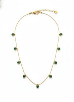 18K Gold Plated Green Heart Charm Necklace - RACHIVA