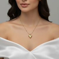 18K Gold Plated Bold Heart Pendant Necklace - RACHIVA