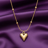 18K Gold Plated Bold Heart Pendant Necklace - RACHIVA