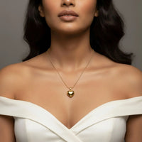 18K Gold Plated Puffy Heart Pendant Necklace - RACHIVA