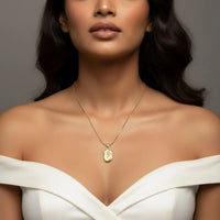18K Gold Plated Embossed Rose Pendant Necklace - RACHIVA