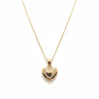 18K Gold Plated Double Heart Zircon Pendant Necklace - RACHIVA