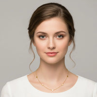 18K Gold Plated Multi Heart Station Necklace - RACHIVA