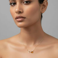 18K Gold Plated Floral Stem Pendant Necklace - RACHIVA