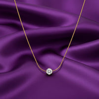 18K Gold Plated Snake Chain Solitaire Necklace - RACHIVA