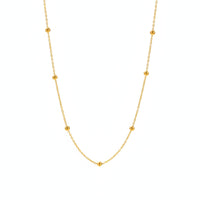 18K Gold Plated Station Ball Chain Necklace