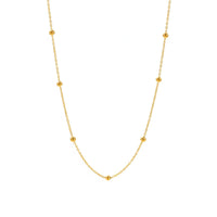 18K Gold Plated Station Ball Chain Necklace - RACHIVA