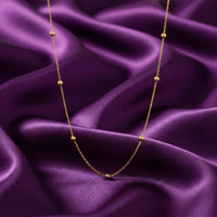 18K Gold Plated Station Ball Chain Necklace