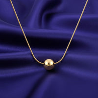 18K Gold Plated Single Ball Pendant Necklace