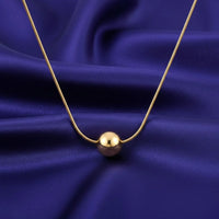 18K Gold Plated Single Ball Pendant Necklace - RACHIVA