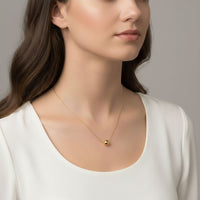 18K Gold Plated Single Ball Pendant Necklace