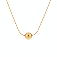 18K Gold Plated Single Ball Pendant Necklace