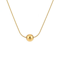 18K Gold Plated Single Ball Pendant Necklace - RACHIVA
