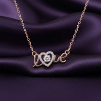 18K Rose Gold Plated Love Heart Zircon Necklace