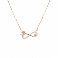 18K Rose Gold Plated Infinity Butterfly Zircon Necklace - RACHIVA
