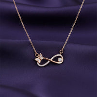 18K Rose Gold Plated Infinity Butterfly Zircon Necklace
