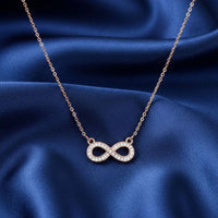 18K Rose Gold Plated Infinity Zircon Pendant Necklace - RACHIVA