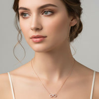 18K Rose Gold Plated Infinity Zircon Pendant Necklace