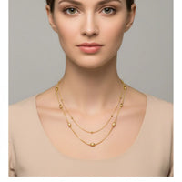 18K Gold Plated Layered Bead Chain Necklace - RACHIVA