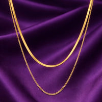 18K Gold Plated Dual Chain Layered Necklace - RACHIVA