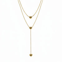 18K Gold Plated Triple Heart Layered Necklace - RACHIVA