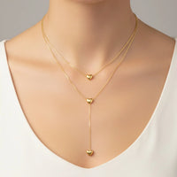18K Gold Plated Triple Heart Layered Necklace - RACHIVA
