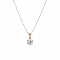 18K Gold Plated Rose Gold Solitaire Necklace