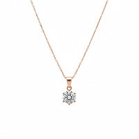 18K Gold Plated Rose Gold Solitaire Necklace - RACHIVA