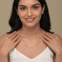 18K Gold Plated Floral Station Necklace - RACHIVA