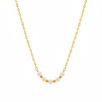 18K Gold Plated Pearl Bar Necklace
