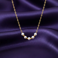 18K Gold Plated Pearl Bar Necklace - RACHIVA