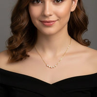 18K Gold Plated Pearl Bar Necklace - RACHIVA