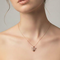 18K Gold Plated Rose Gold Bow Heart Pendant Necklace