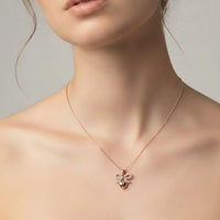 18K Gold Plated Rose Gold Bow Heart Pendant Necklace - RACHIVA