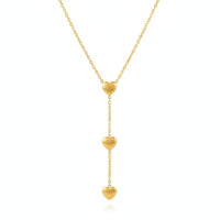 18K Gold Plated Triple Heart Drop Necklace
