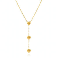 18K Gold Plated Triple Heart Drop Necklace - RACHIVA