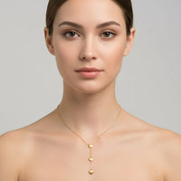 18K Gold Plated Triple Heart Drop Necklace - RACHIVA