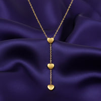 18K Gold Plated Triple Heart Drop Necklace