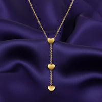 18K Gold Plated Triple Heart Drop Necklace - RACHIVA