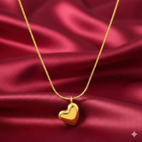 18K Gold Plated Bold Puffy Heart Pendant Necklace - RACHIVA
