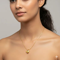 18K Gold Plated Bold Puffy Heart Pendant Necklace - RACHIVA