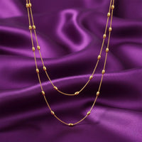 18K Gold Plated Double Layer Gold Beaded Necklace - RACHIVA